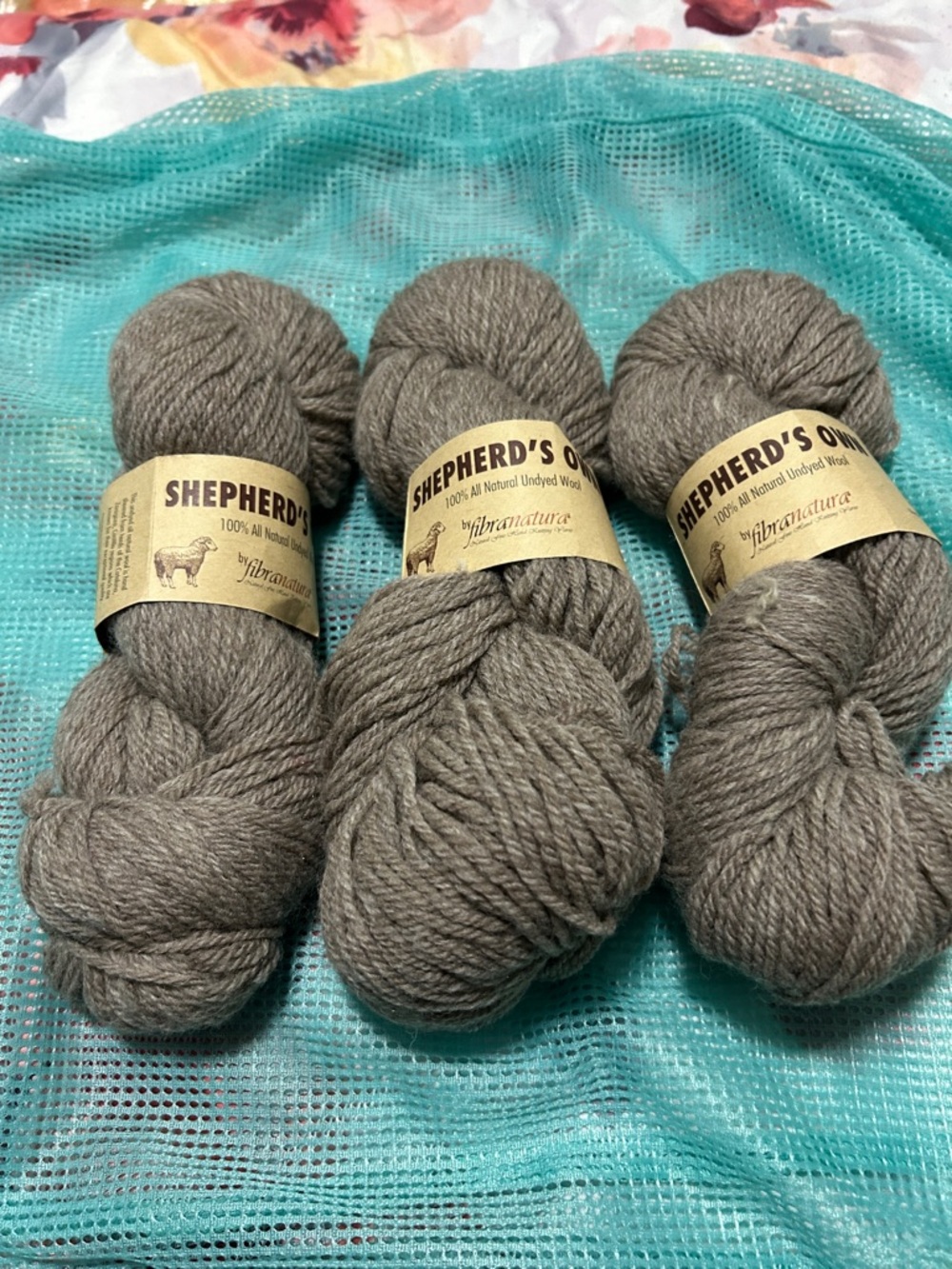 Shepherd's Own Natural Undyed Wool Yarn - Taupe Skeins, Lot of 3